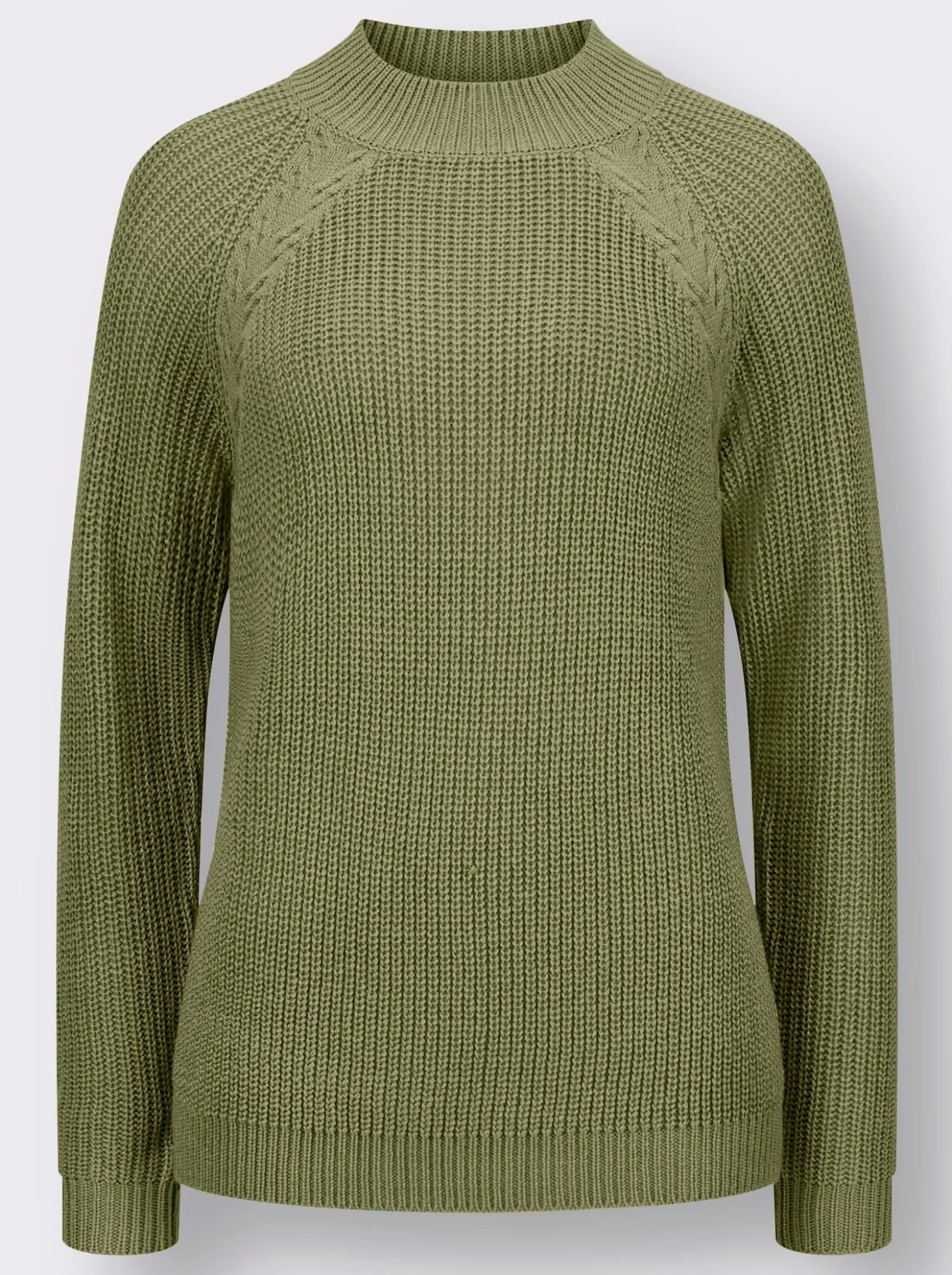 Stehkragenpullover mit Raglan-Ärmeln