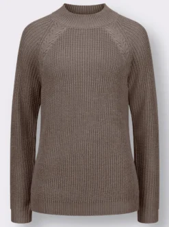 Stehkragenpullover mit Raglan-Ärmeln