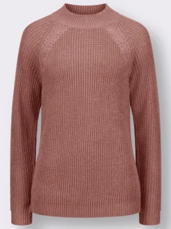 Stehkragenpullover mit Raglan-Ärmeln