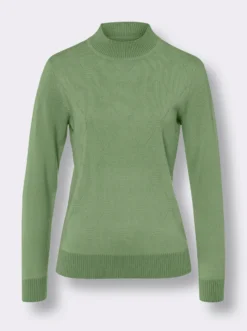 Stehkragenpullover mit Rauten-Strickmuster