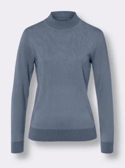 Stehkragenpullover mit Rauten-Strickmuster