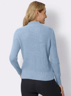 Stehkragenpullover mit Rauten-Strickmuster