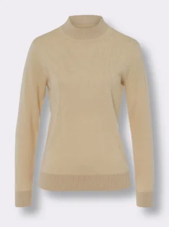 Stehkragenpullover mit Rauten-Strickmuster