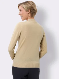 Stehkragenpullover mit Rauten-Strickmuster