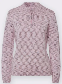 Stehkragenpullover mit Reißverschluss