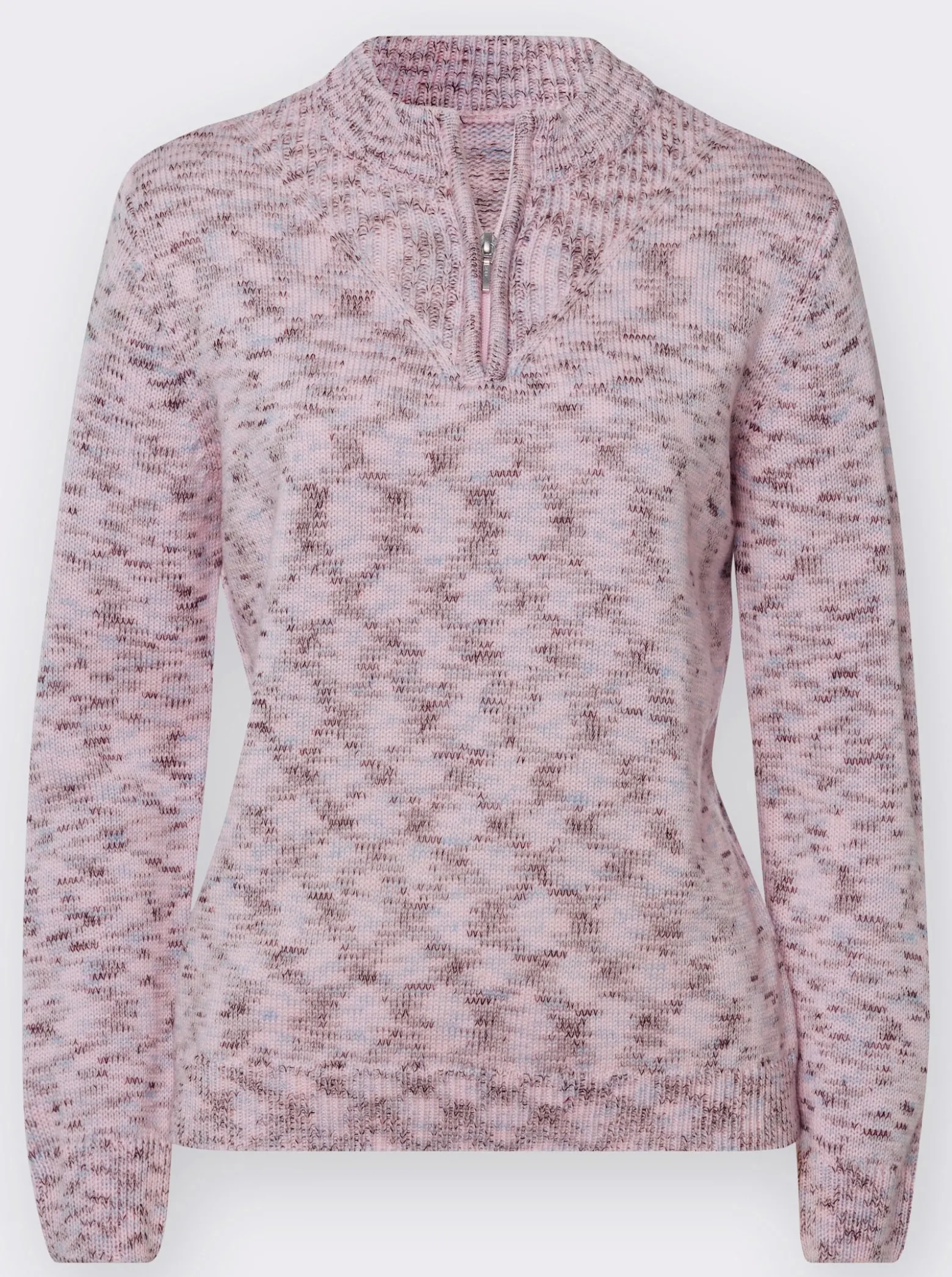 Stehkragenpullover mit Reißverschluss