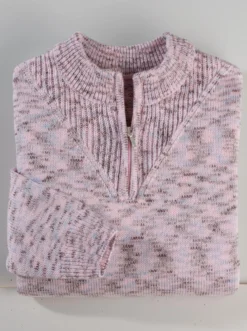 Stehkragenpullover mit Reißverschluss
