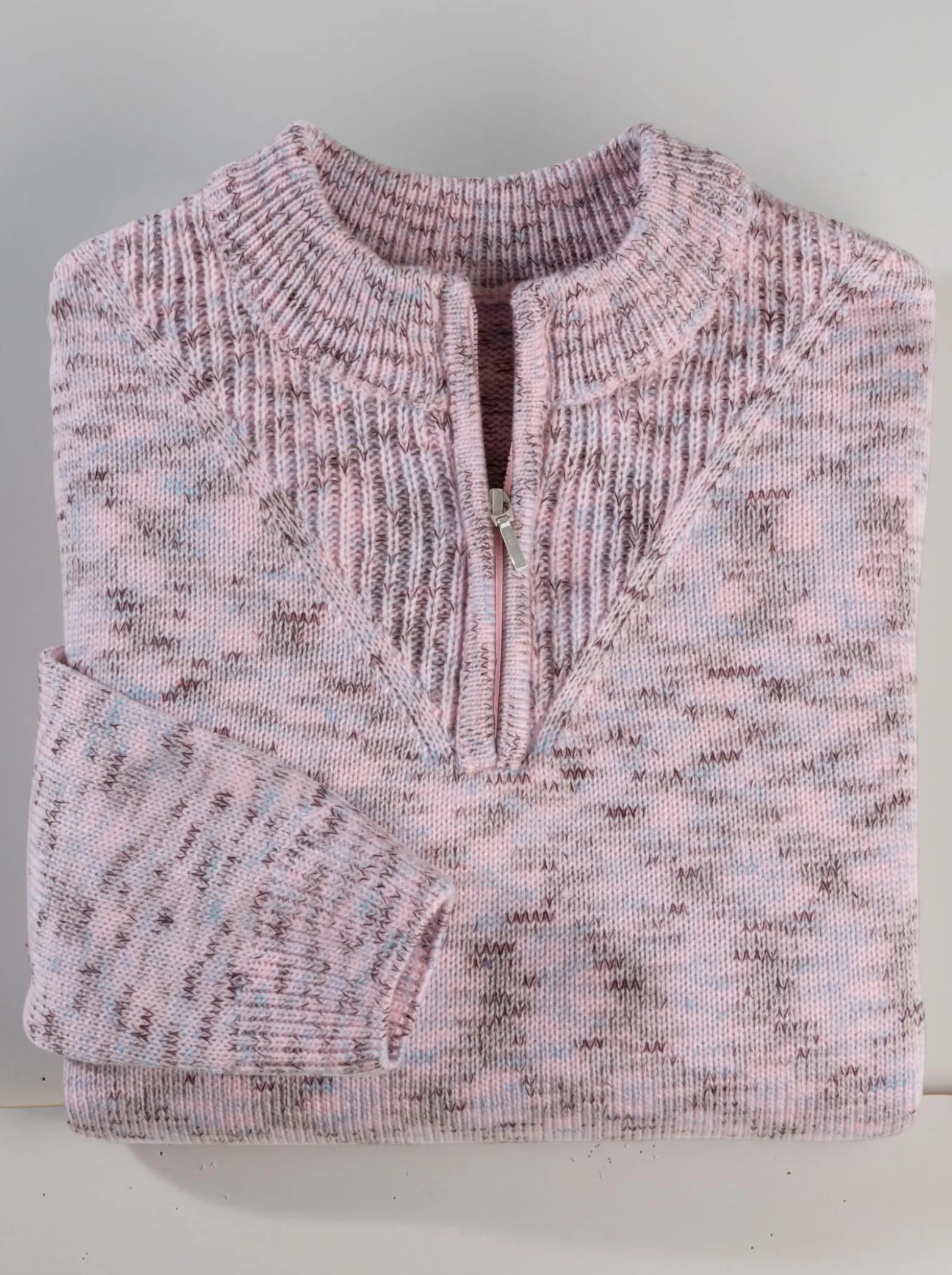 Stehkragenpullover mit Reißverschluss