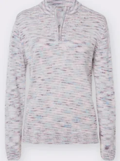 Stehkragenpullover mit Reißverschluss