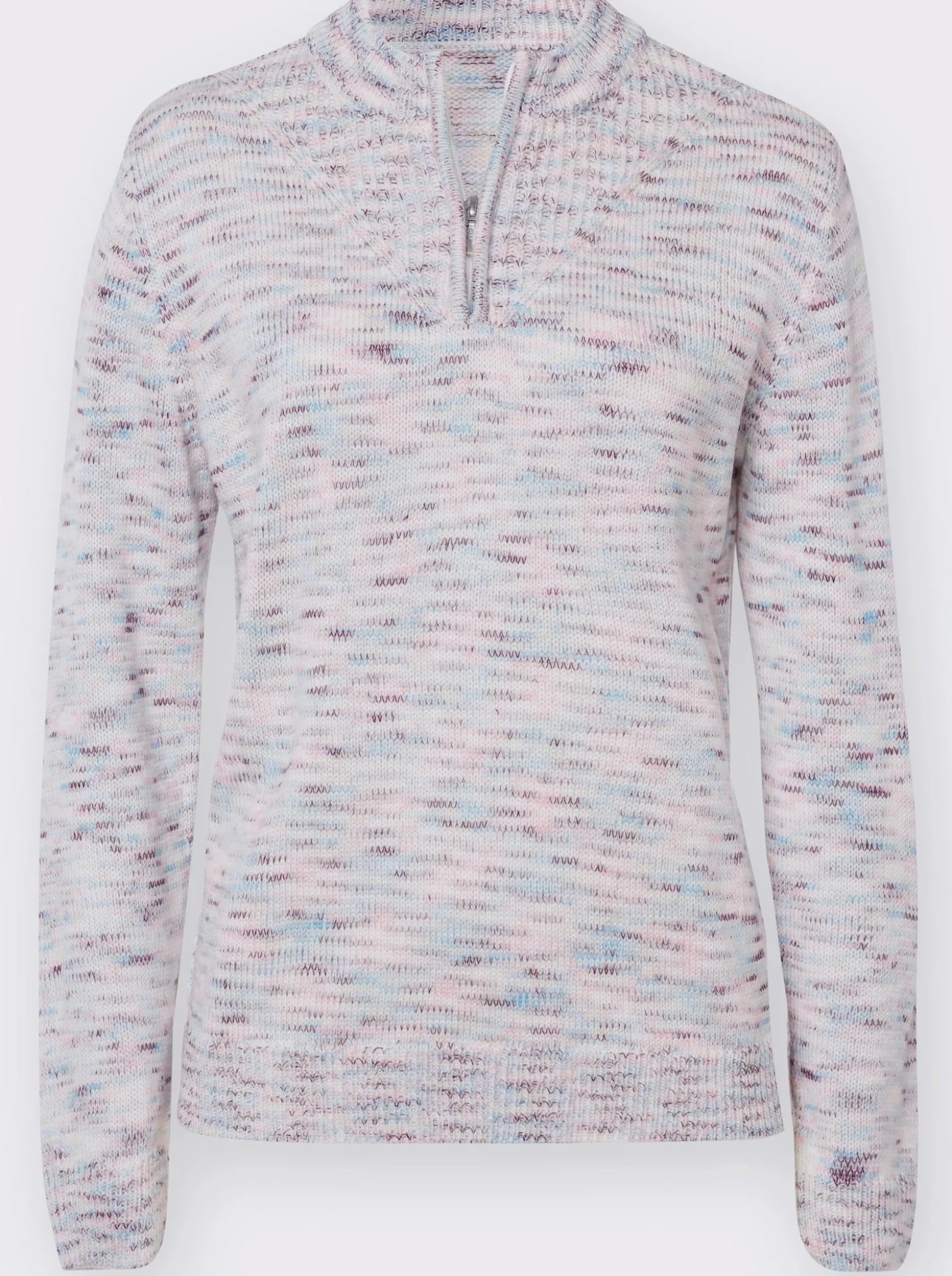 Stehkragenpullover mit Reißverschluss