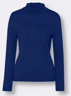 Stehkragenpullover mit Rüschen