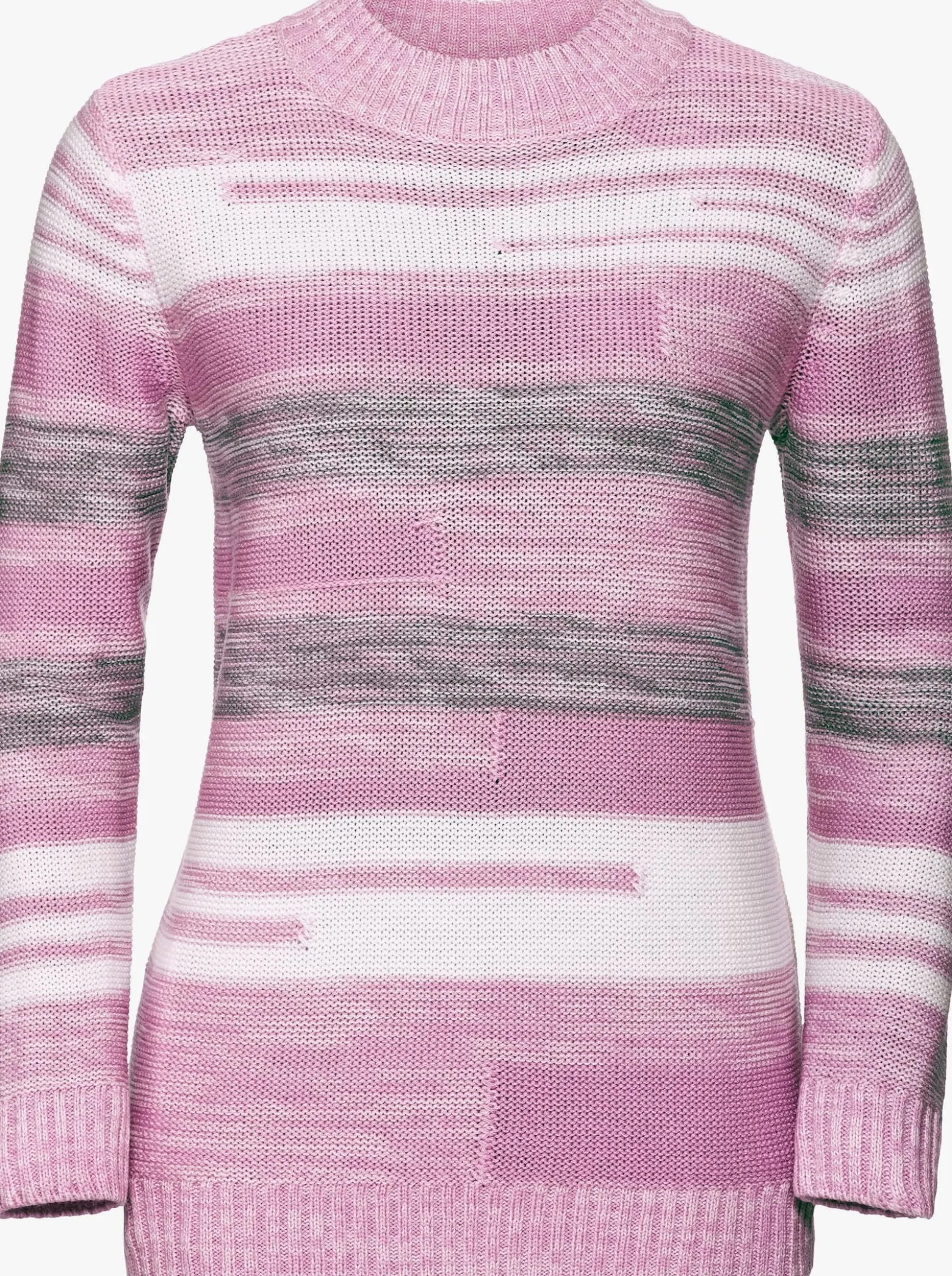 Stehkragenpullover mit Streifen-Muster