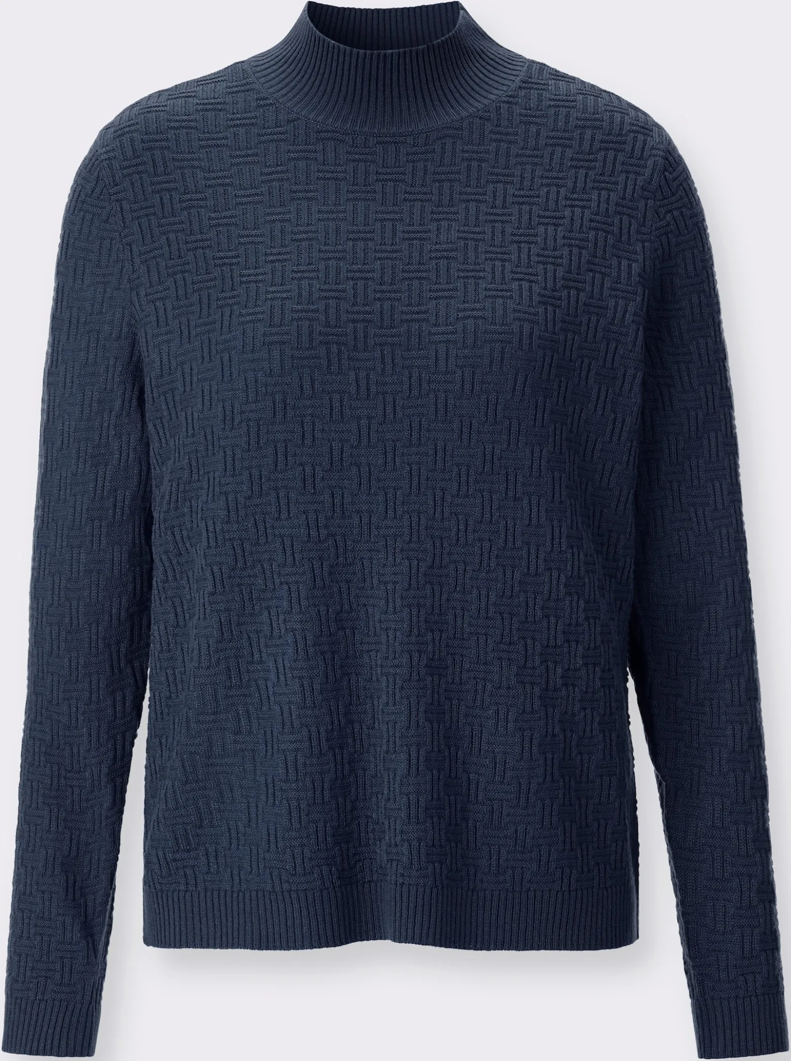 Stehkragenpullover mit Strickmuster
