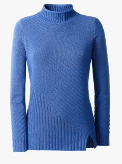 Stehkragenpullover mit Strickmuster