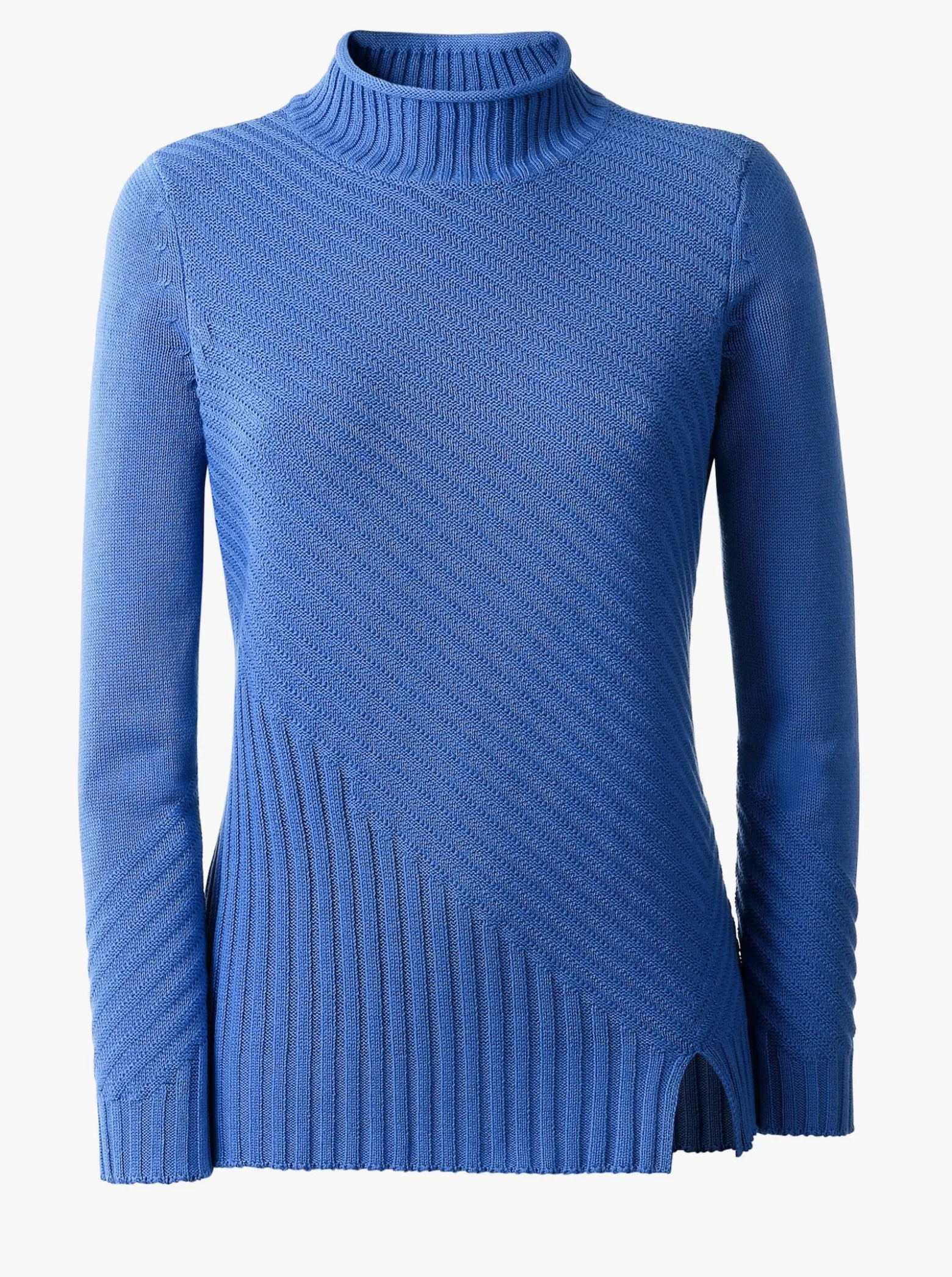 Stehkragenpullover mit Strickmuster