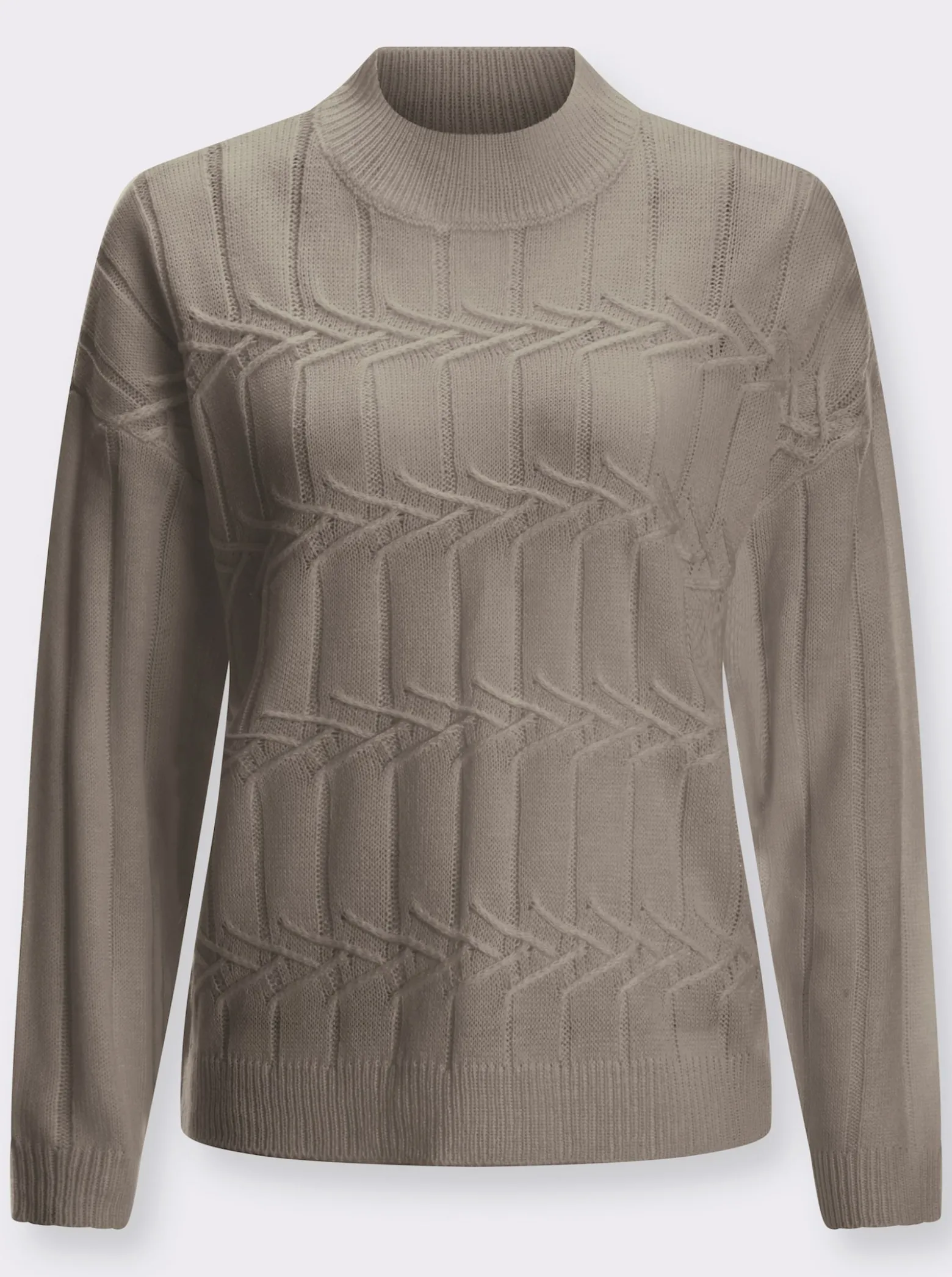 Stehkragenpullover mit Strickmuster
