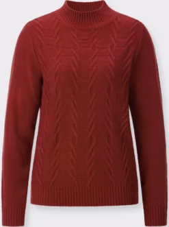 Stehkragenpullover mit Strukturmuster