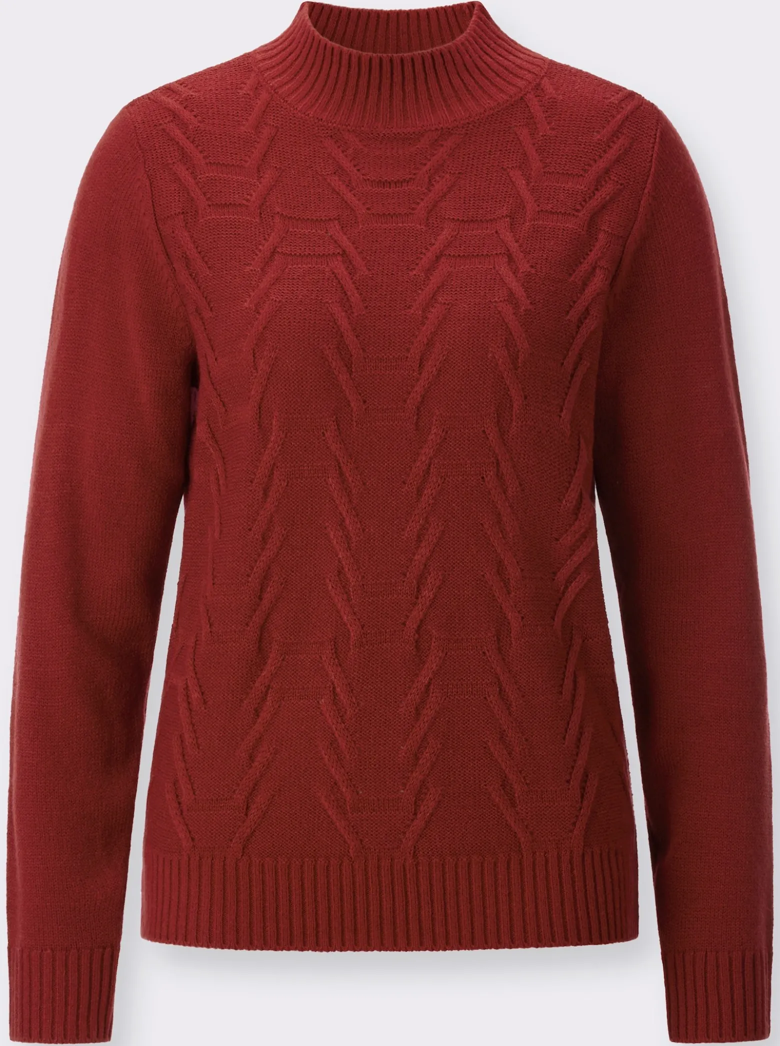 Stehkragenpullover mit Strukturmuster