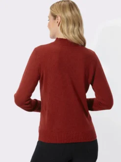 Stehkragenpullover mit Strukturmuster