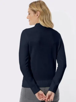 Stehkragenpullover mit Strukturmuster