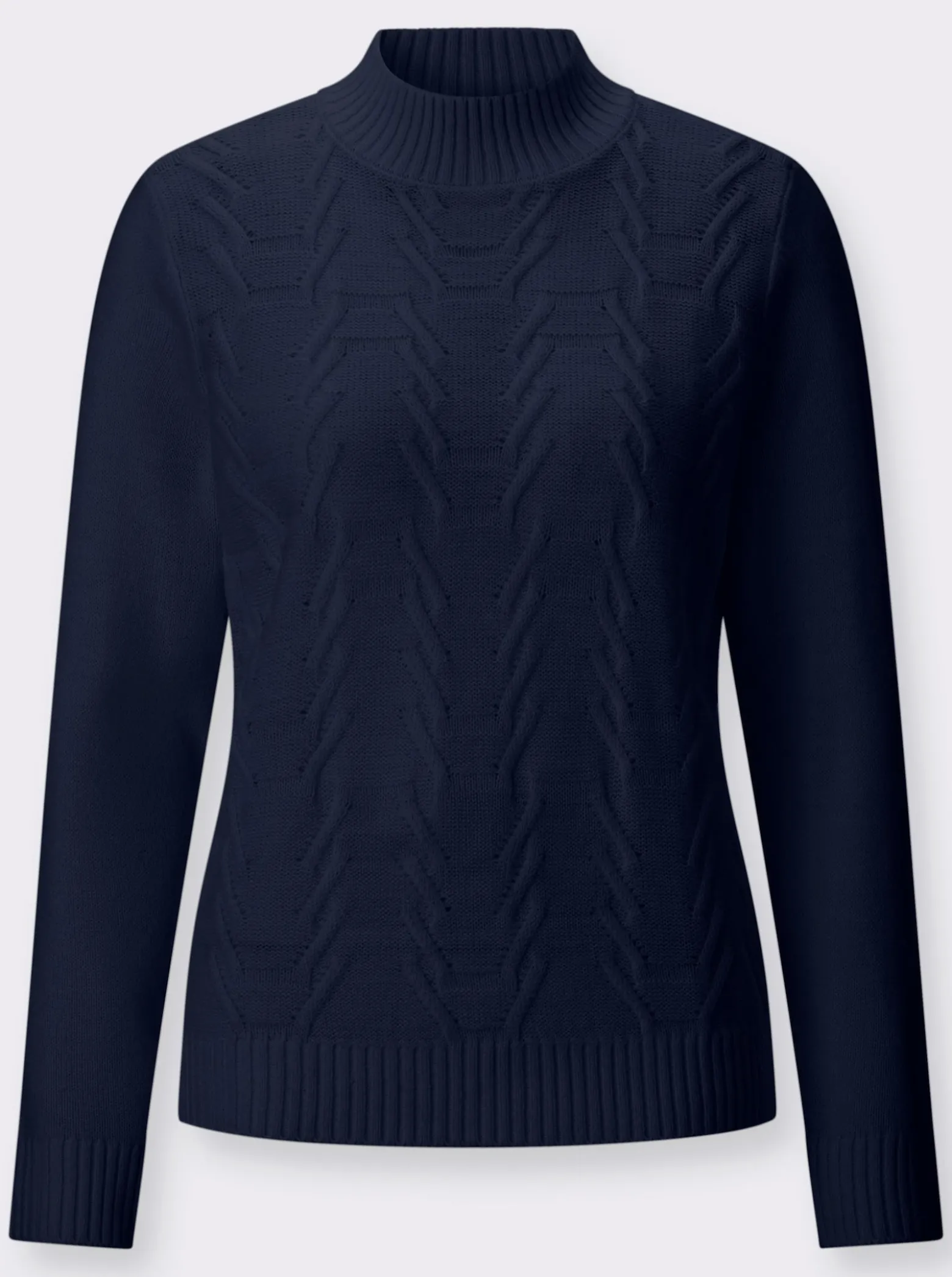 Stehkragenpullover mit Strukturmuster