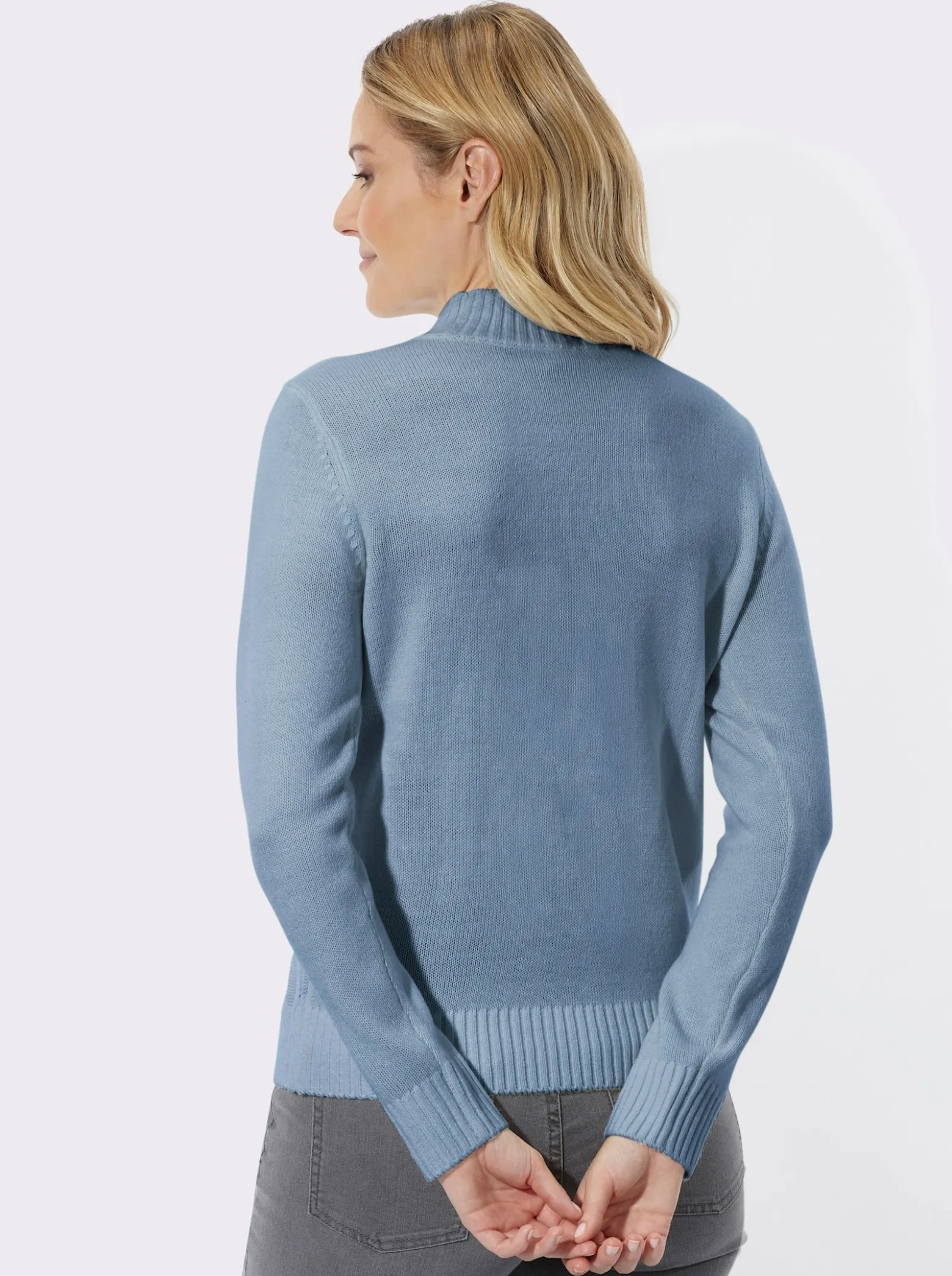 Stehkragenpullover mit Strukturmuster