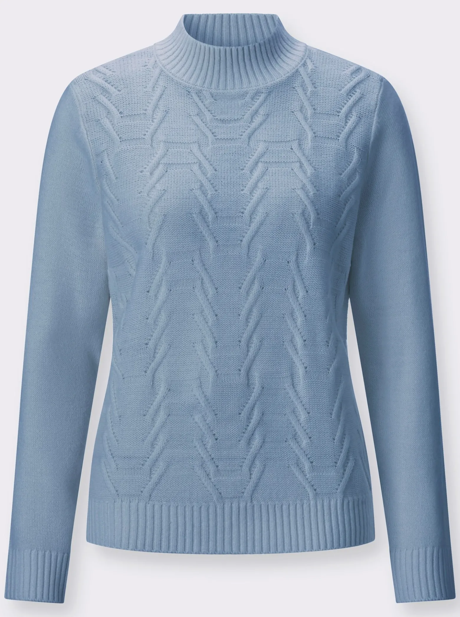 Stehkragenpullover mit Strukturmuster
