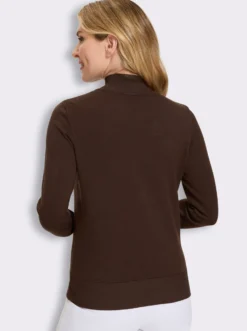 Stehkragenpullover mit Tropfen-Ausschnitt