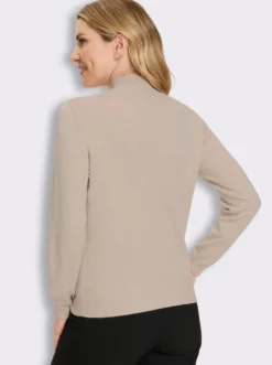 Stehkragenpullover mit Tropfen-Ausschnitt