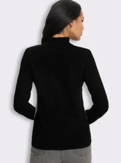 Stehkragenpullover mit Zickzack-Muster