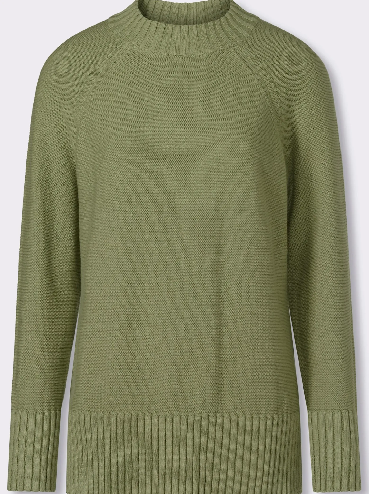 Stehkragenpullover mit Zierknopfleiste hinten