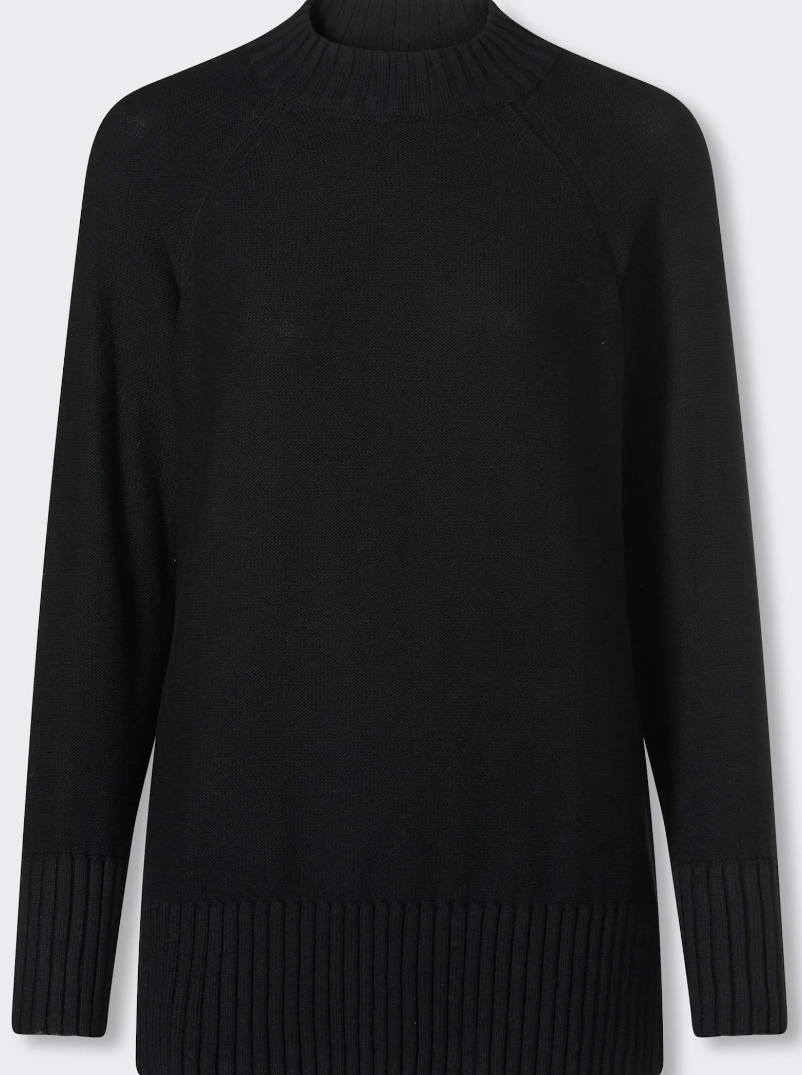 Stehkragenpullover mit Zierknopfleiste hinten