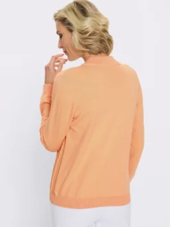 Stehkragenpullover mit Zopfmuster