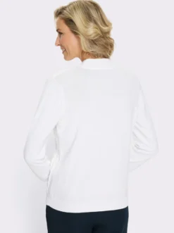 Stehkragenpullover mit Zopfmuster