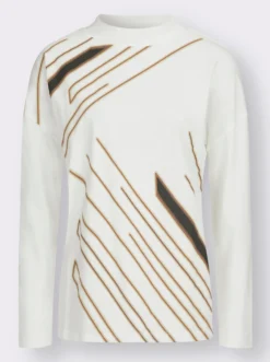 Stehkragenshirt aus reiner Baumwolle