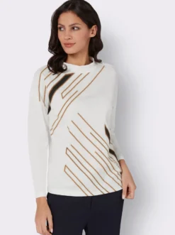 Stehkragenshirt aus reiner Baumwolle
