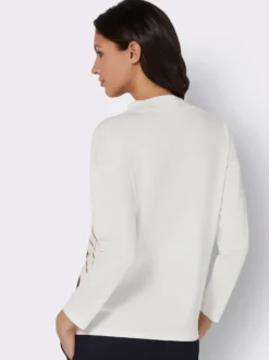 Stehkragenshirt aus reiner Baumwolle