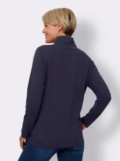 Stehkragenshirt aus reiner Baumwolle