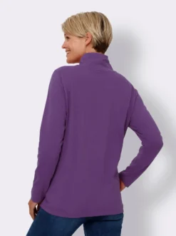 Stehkragenshirt aus reiner Baumwolle