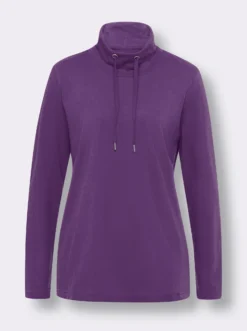 Stehkragenshirt aus reiner Baumwolle