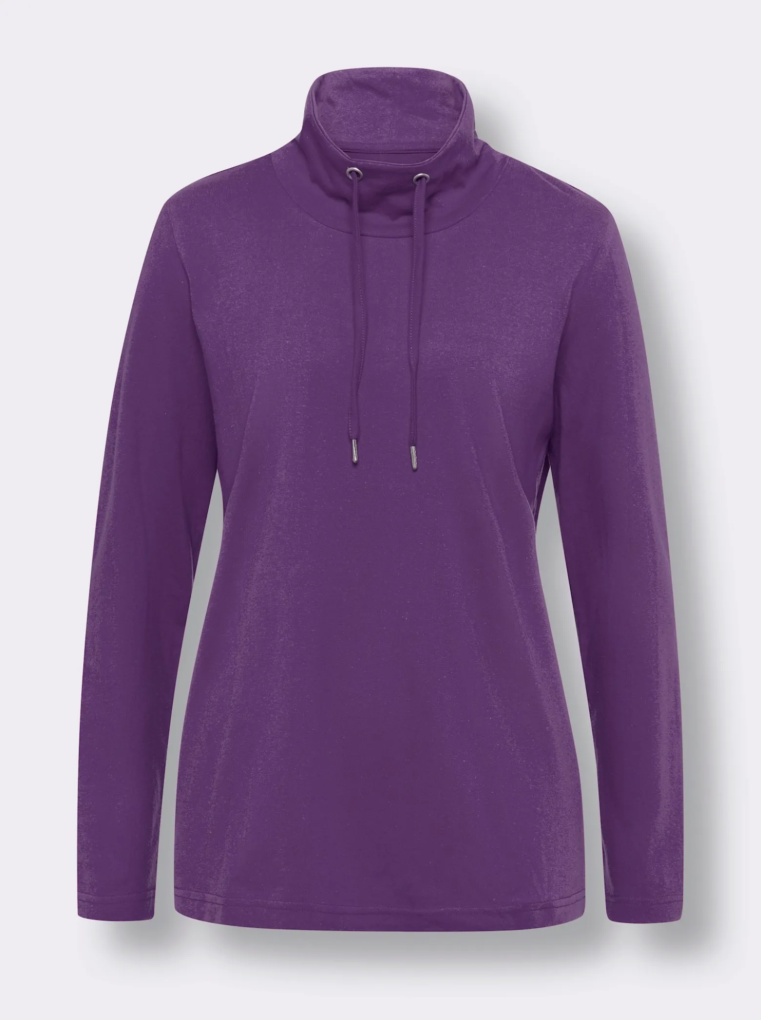 Stehkragenshirt aus reiner Baumwolle