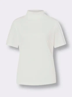 Stehkragenshirt aus reiner Baumwolle