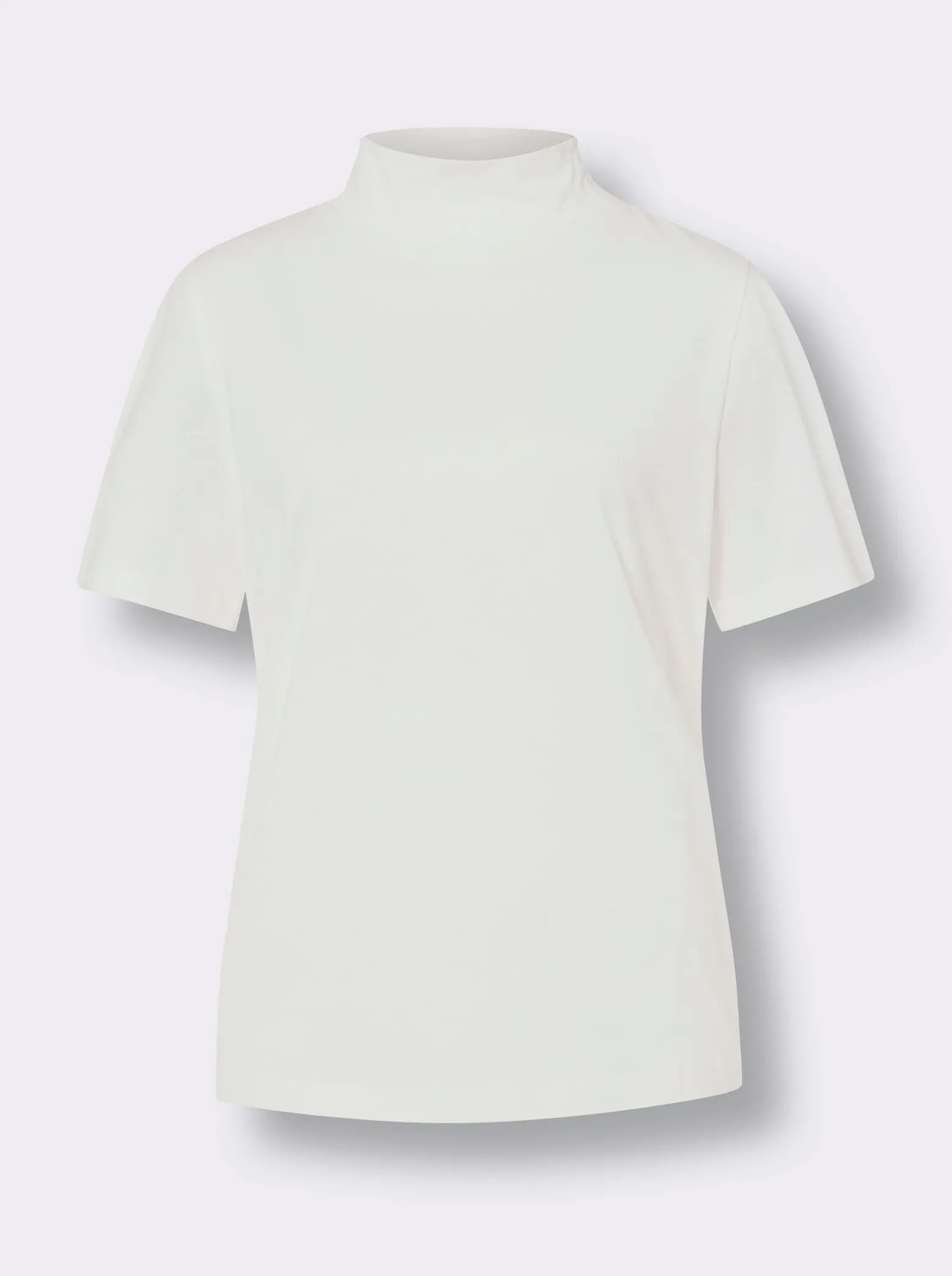 Stehkragenshirt aus reiner Baumwolle