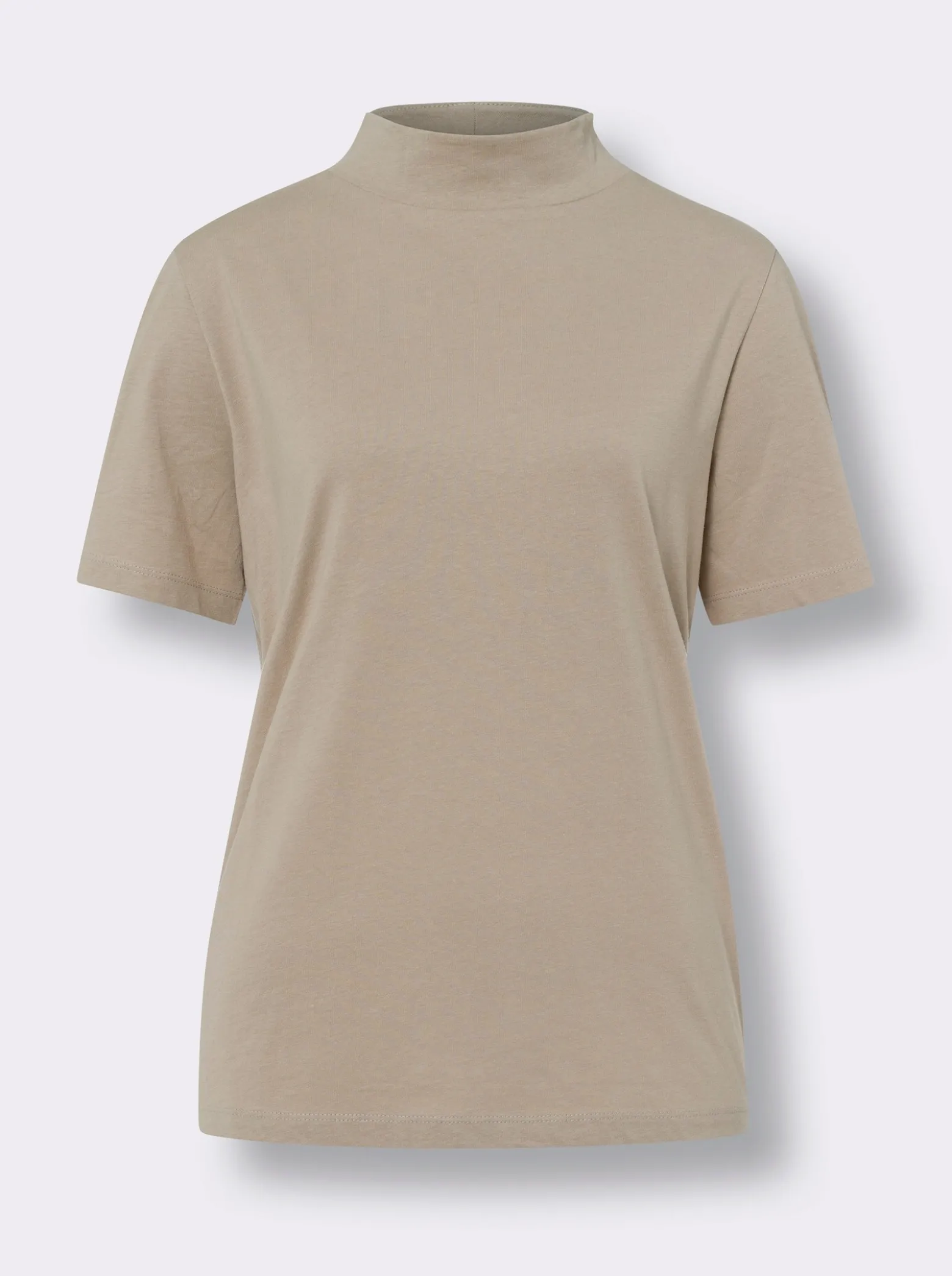 Stehkragenshirt aus reiner Baumwolle