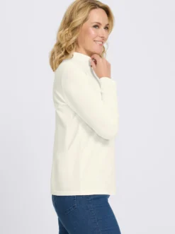 Stehkragenshirt aus reiner Baumwolle