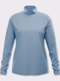 Stehkragenshirt aus reiner Baumwolle
