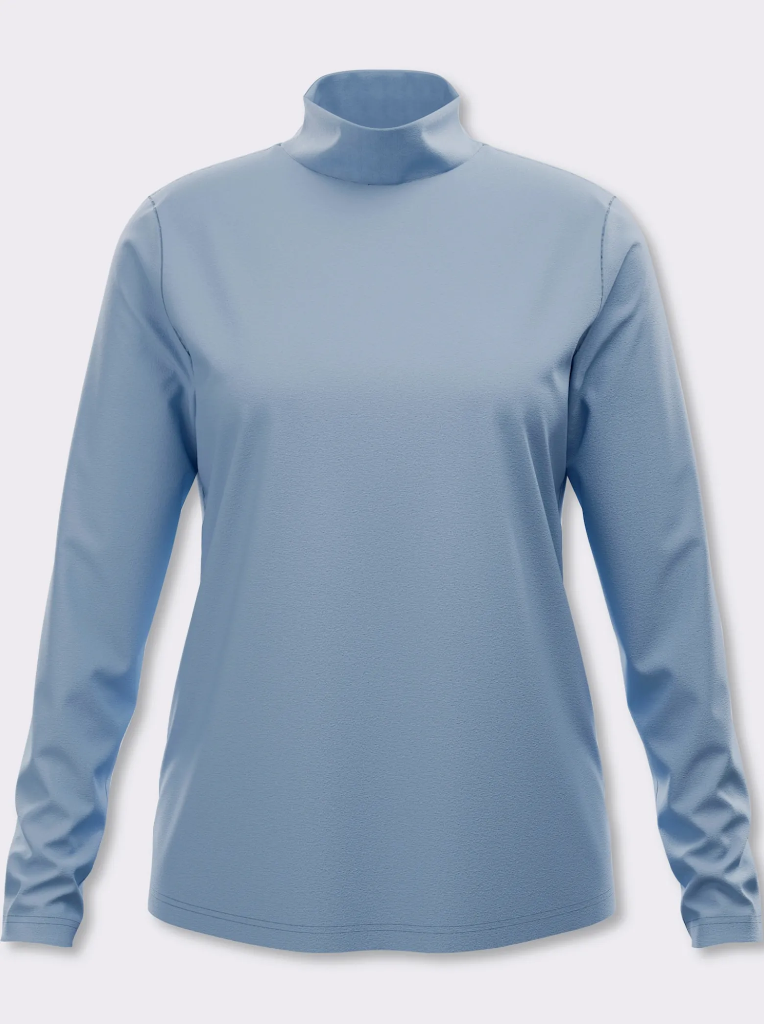 Stehkragenshirt aus reiner Baumwolle