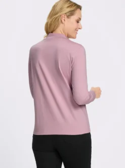 Stehkragenshirt aus reiner Baumwolle