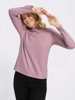 Stehkragenshirt aus reiner Baumwolle