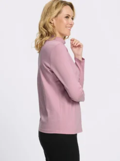 Stehkragenshirt aus reiner Baumwolle